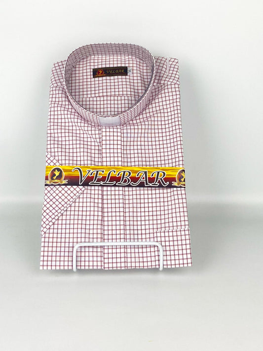 Camisa Clerical Cuadros Rojos