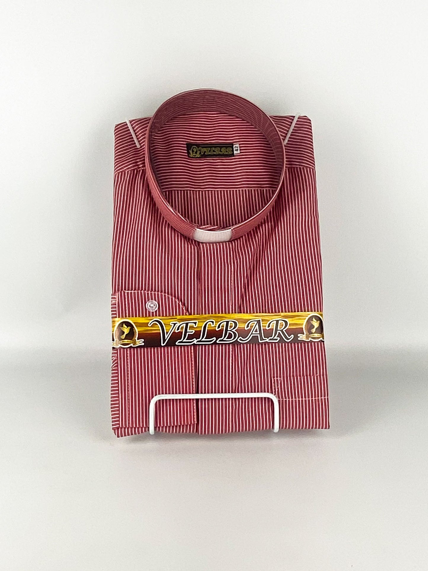 Camisa Clerical roja con rayas