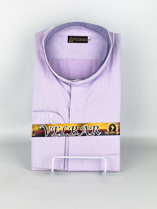 Camisa Clerical Lila texturizada