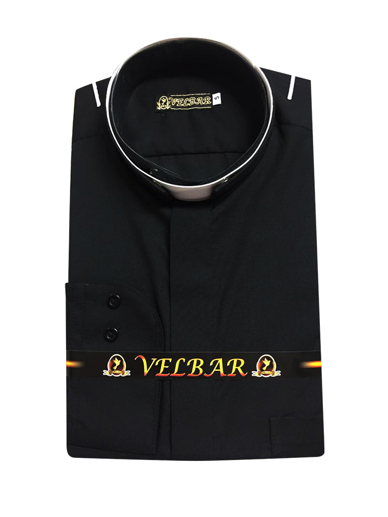 Camisa Clerical cuello romano negra
