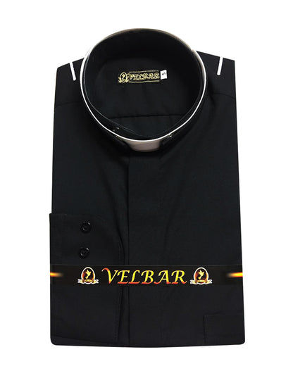 Camisa Clerical cuello romano negra